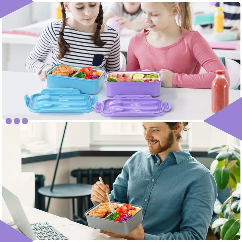 Lovina Bento Boxes for Adults - 1100 ML Bento Lunch Box Container For Kids With Spoon & Fork - Durable Perfect Size for On-the-Go Meal, BPA-Free and Food-Safe Materials(Blue) - Image 5