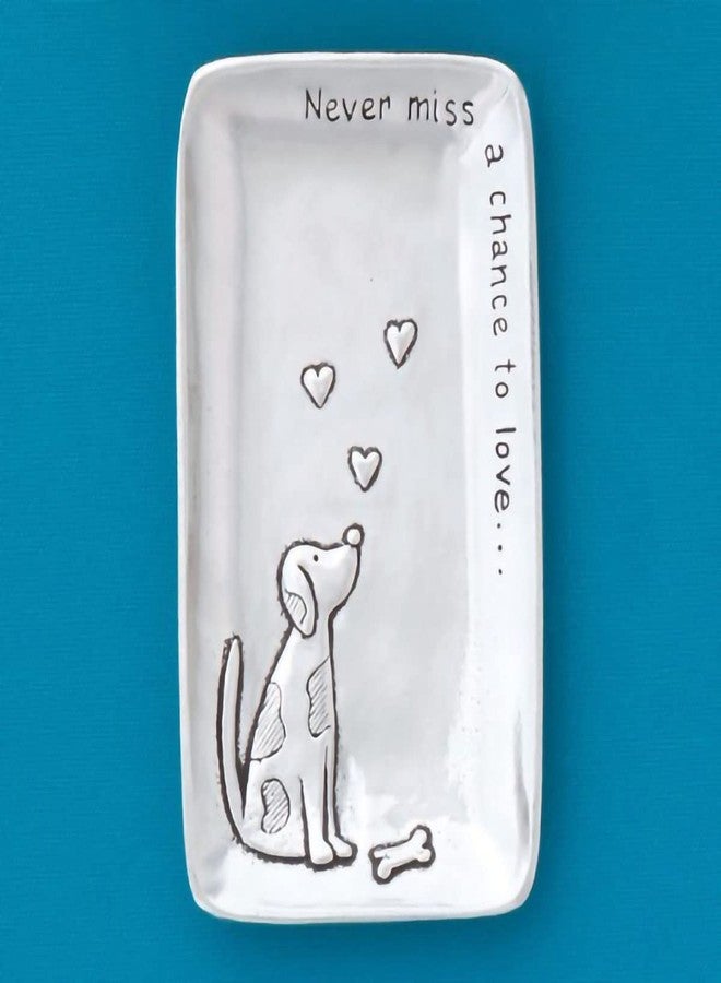 Basic Spirit Small Pewter Jewelry Tray - Dog and Heart - Home Decorative Bowl Christmas Gift, Jewelry Display, Ring Holder Storage Display Organizer for Animal Pet Lover Valentines Days - Image 2
