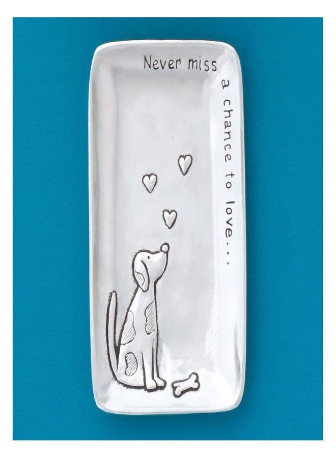 Basic Spirit Small Pewter Jewelry Tray - Dog and Heart - Home Decorative Bowl Christmas Gift, Jewelry Display, Ring Holder Storage Display Organizer for Animal Pet Lover Valentines Days - Image 1