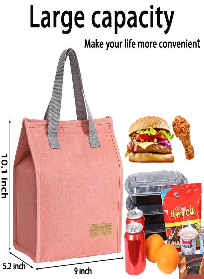 FERNYE Lunch Bag for Women/Men,Waterproof Reusable Portable Lunch Tote,Lunch Box Bag.Thermal Cooler Bag Ideal for Work/Party/l/Travel/Picnic (Light Pink) - Image 5