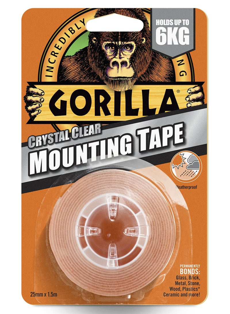 Gorilla Double Sided Mounting Tape Clear 1.5m - Image 1