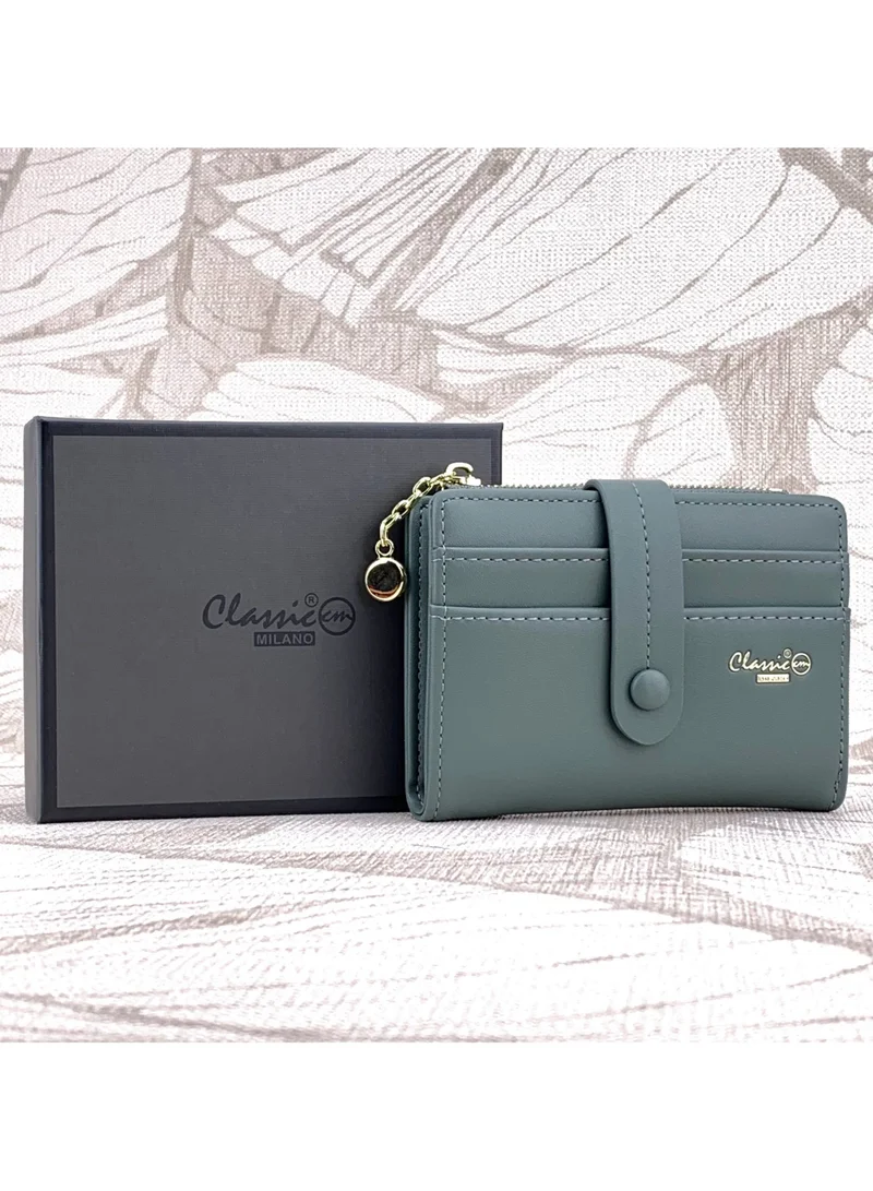 Classic Milano Grey (JFL-10-(2266)) Classic Milano Premium Faux Leather Wallet for Women with Loop Closure | Ladies Wallet Stylish Card Holder Purse | Slim Women's Wallet for Daily Use, Travel, and Gifting for Women | Best Price UAE