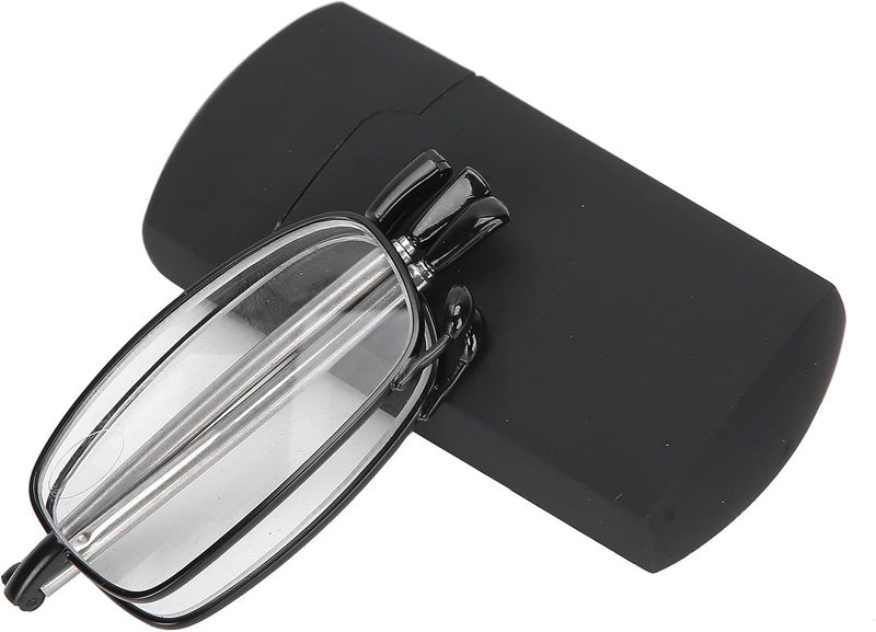 comfrt Reading Glasses Fashion Black Readers Foldable Presbyopic Glasses with Portable Case for Elderly Men and Women(+250) - Image 1