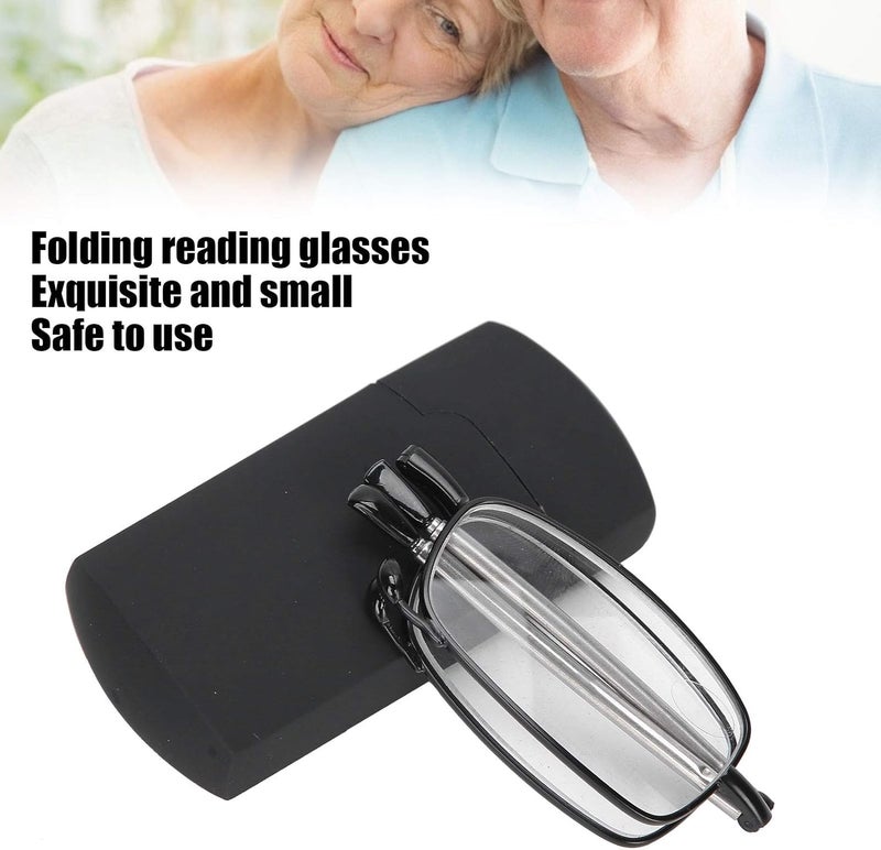 comfrt Reading Glasses Fashion Black Readers Foldable Presbyopic Glasses with Portable Case for Elderly Men and Women(+250) - Image 5