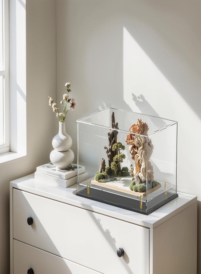 UoYeet Acrylic Display Case with Floating Shelf & Thick Base - UV-Protected Collectible Showcase for Souvenirs, Figurines, and Memorabilia (12" Lx8 Wx9.6 H) - Image 3