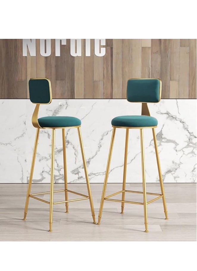 Generic Bar Stool, Bar Chair,1 Pcs High Bar Chair with Metal Frame Chair Footrest High Stool with Backs, Metal Legs Heavy Duty Barstools with High Upholstered  - Image 4