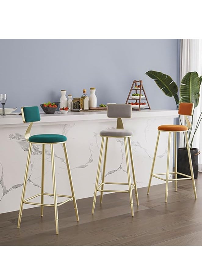 Generic Bar Stool, Bar Chair,1 Pcs High Bar Chair with Metal Frame Chair Footrest High Stool with Backs, Metal Legs Heavy Duty Barstools with High Upholstered  - Image 5
