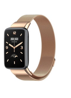 Milanese Loop Strap for Mi Band 7 Pro Stainless Steel Replacement Strap Mesh Metal Watch Bands Magnetic Adjustable Smart Wristbands Strap for Xiaomi Mi Band 7 Pro Men Women -Rose Gold