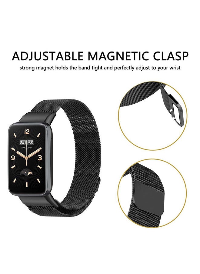 O Ozone - Milanese Loop Strap for Mi Band 7 Pro Stainless Steel Replacement Strap Mesh Metal Watch Bands Magnetic Adjustable Smart Wristbands Strap for Xiaomi Mi Band 7 Pro Men Women -Rose Gold - Image 1