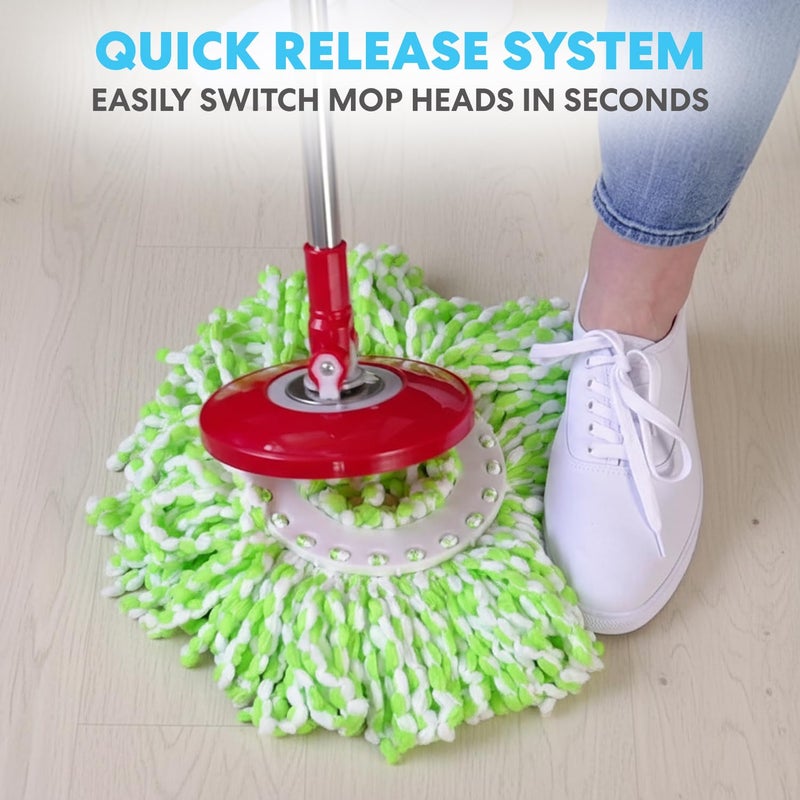 Simpli-Magic 79349 Spin Mop Cleaning System with 3 Microfiber Mop Heads, Red/GRAY,Red/Black - Image 5