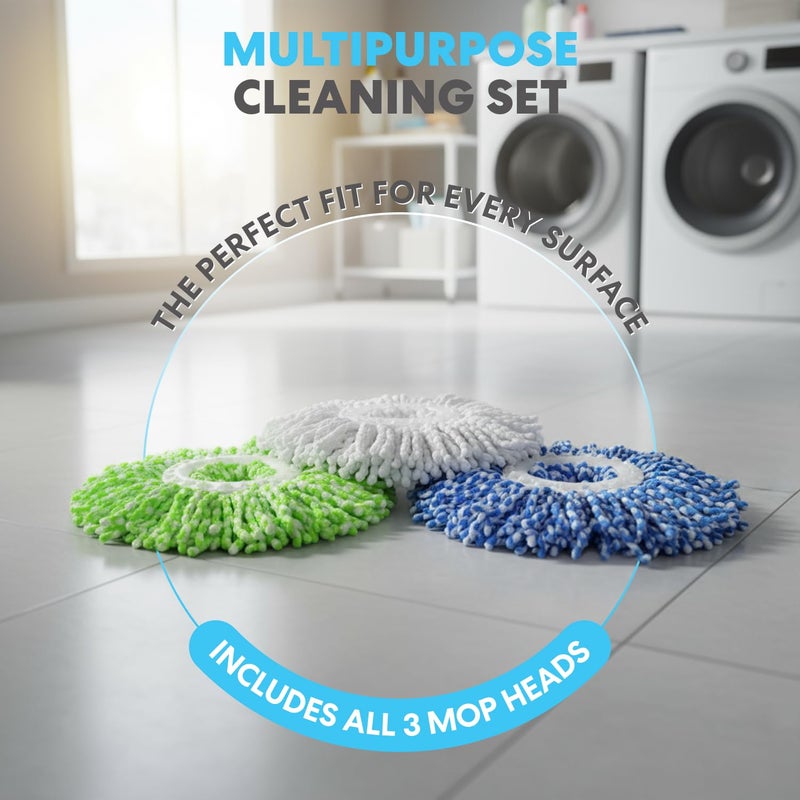 Simpli-Magic 79349 Spin Mop Cleaning System with 3 Microfiber Mop Heads, Red/GRAY,Red/Black - Image 4