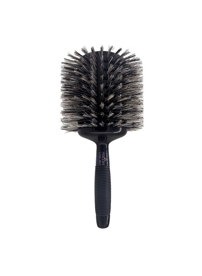 Phillips Brush Phillips Brush Luxe Monster Vent 1 Professional Hair Brush (5” Diameter Barrel) - Black & Gold Vented Hairbrush with Nylon Reinforced Boar Hair Bristles, Ergonomic Rubber Grip  - Image 1