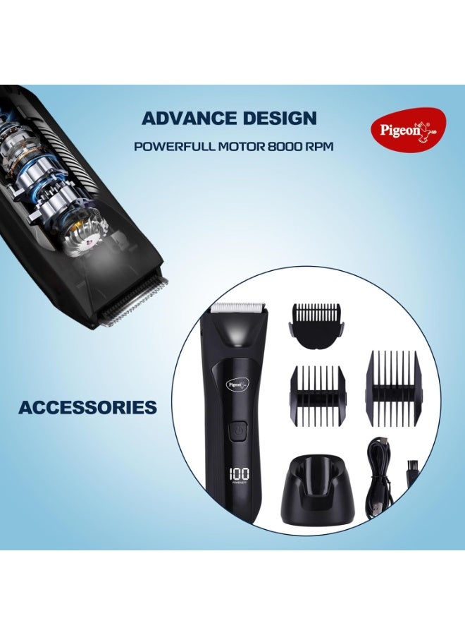 Pigeon Multi-Purpose Ipx7 Trimmer For Men|Ceramic Blade|Charging Dock With Usb|Led Digital Display|Waterproof|90 Min Runtime|1.5 Hr Charge Time|2 Years Warranty - Image 3
