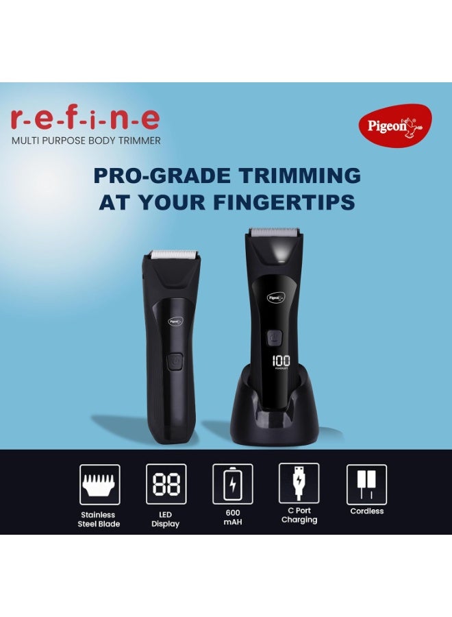 Pigeon Multi-Purpose Ipx7 Trimmer For Men|Ceramic Blade|Charging Dock With Usb|Led Digital Display|Waterproof|90 Min Runtime|1.5 Hr Charge Time|2 Years Warranty - Image 4