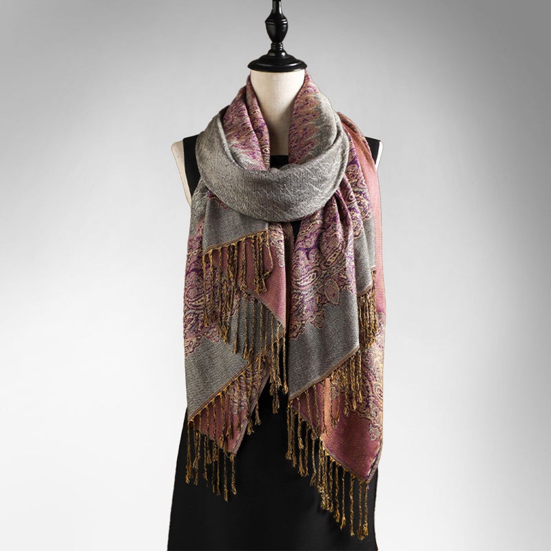 Spring and Autumn Classic Foreign Trade New Fashion All-Season Versatile Women''s Jacquard Paisley Tassel Scarf Shawl Wholesale - Image 5