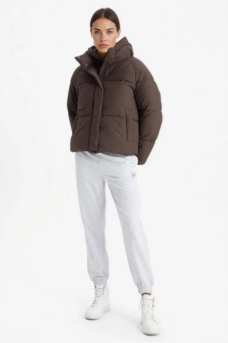 ديفاكتو Regular Fit Stand Collar Waterproof Puffer Jacket