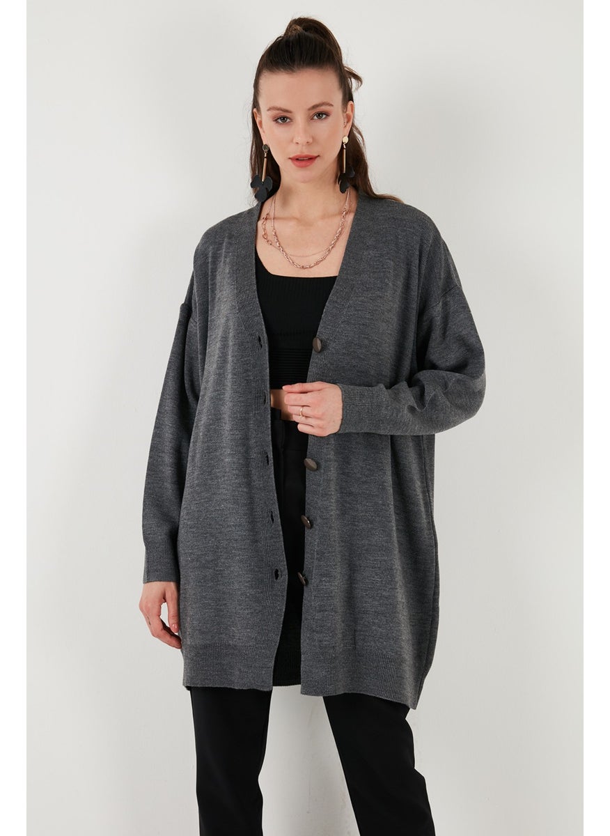 Lela V Neck Buttoned Knitted Cardigan Women's Cardigan 4616031  - Image 3