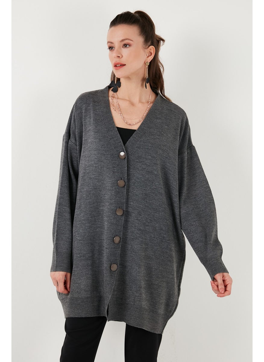 Lela V Neck Buttoned Knitted Cardigan Women's Cardigan 4616031  - Image 4
