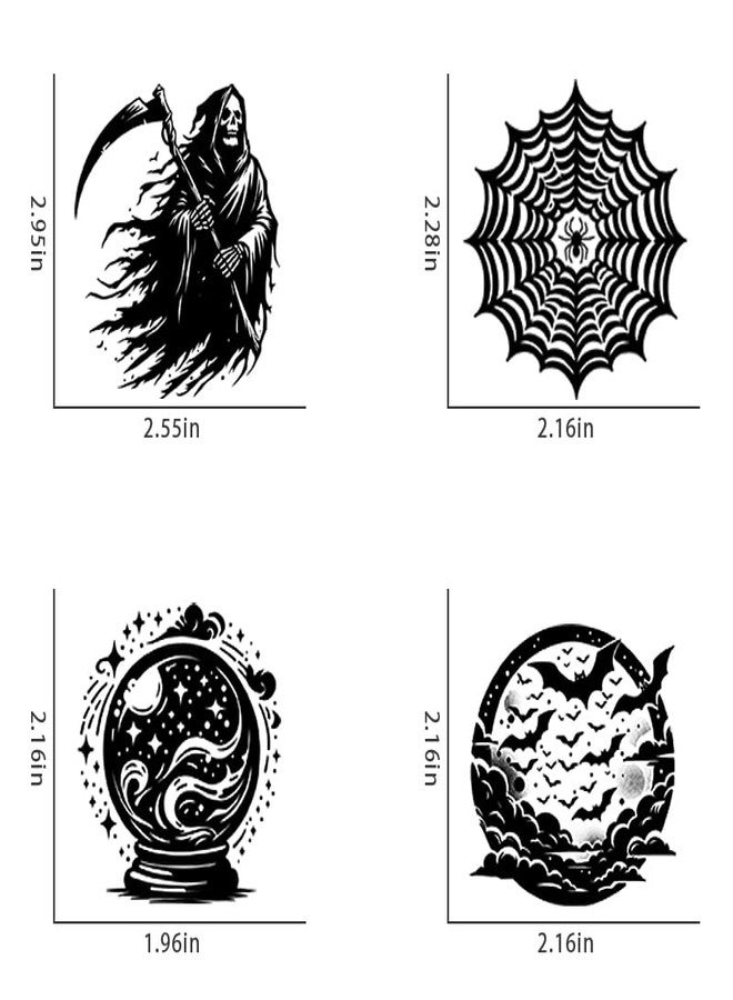 iMagitek 36 Pcs Black Halloween Stickers for Crafts Pumpkin Scarecrow Spider Web Black Cat Waterproof Decals for Halloween Decorations - Image 2