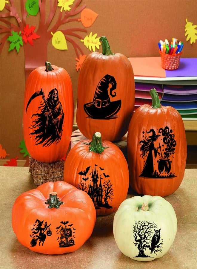 iMagitek 36 Pcs Black Halloween Stickers for Crafts Pumpkin Scarecrow Spider Web Black Cat Waterproof Decals for Halloween Decorations - Image 3