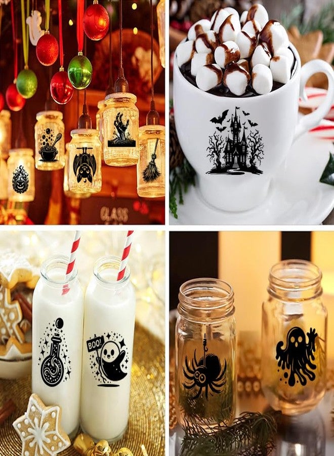 iMagitek 36 Pcs Black Halloween Stickers for Crafts Pumpkin Scarecrow Spider Web Black Cat Waterproof Decals for Halloween Decorations - Image 5