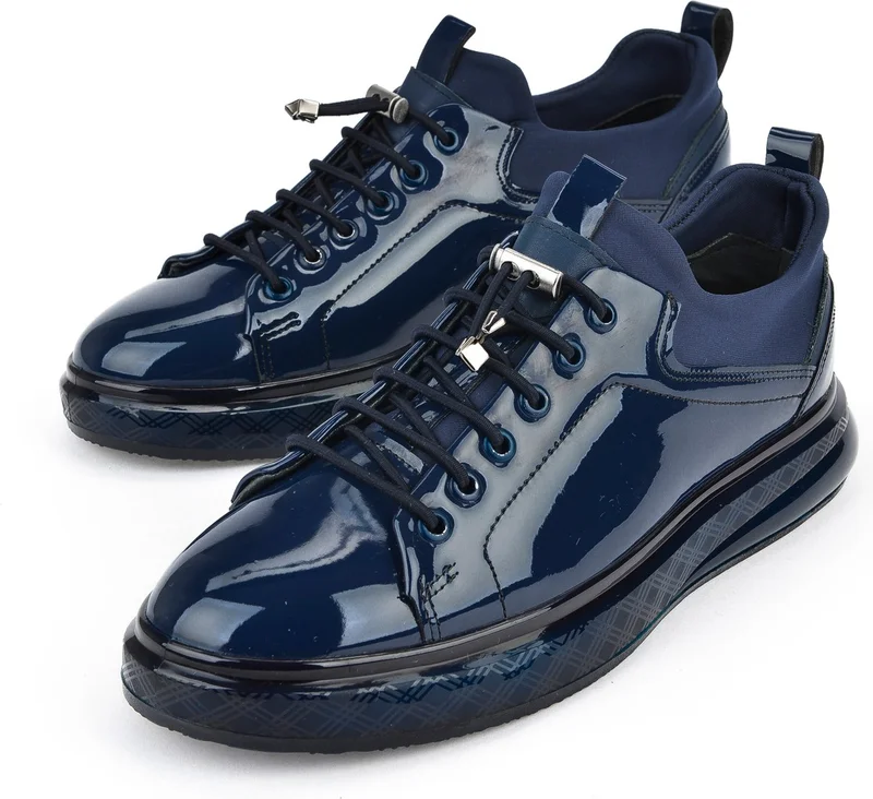 Ziya Men's Vegan Leather Shoes 1511023Z708122 Navy Blue