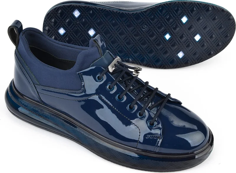 Ziya Men's Vegan Leather Shoes 1511023Z708122 Navy Blue