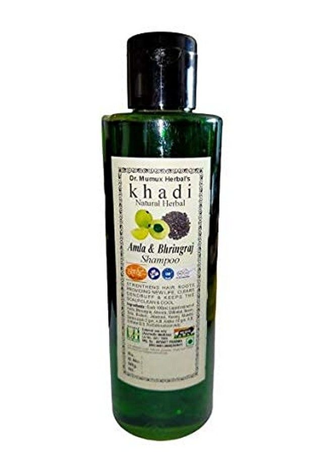 Khadi Natural Herbal Men's Women's Amla Bhringraj Shampoo for Hair Fall Control & Damage free Strong and Shiny Hair -- 200ml - Image 1