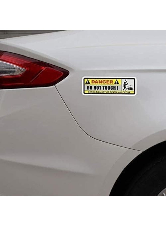 BPA Car Stickers - 2X 15.8CM*5.1CM DANGER Car Sticker Funny DO NOT TOUCH PVC Decorate Decal - Image 4
