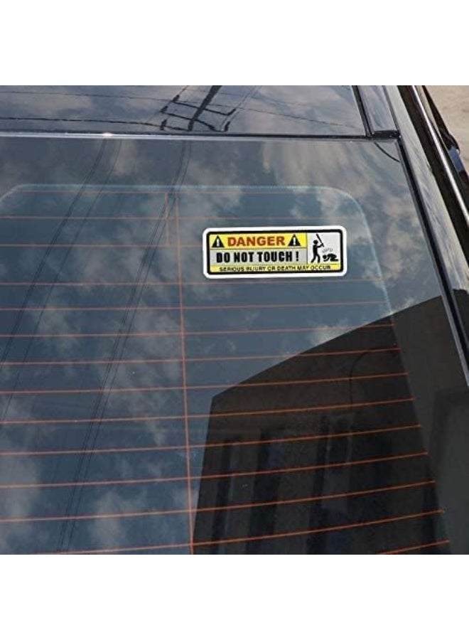 BPA Car Stickers - 2X 15.8CM*5.1CM DANGER Car Sticker Funny DO NOT TOUCH PVC Decorate Decal - Image 3