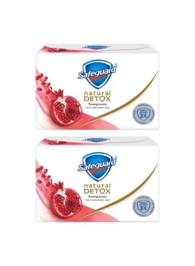 Safeguard Natural Detox Pomegranate Face and Body Bar 108g 2 Pcs
