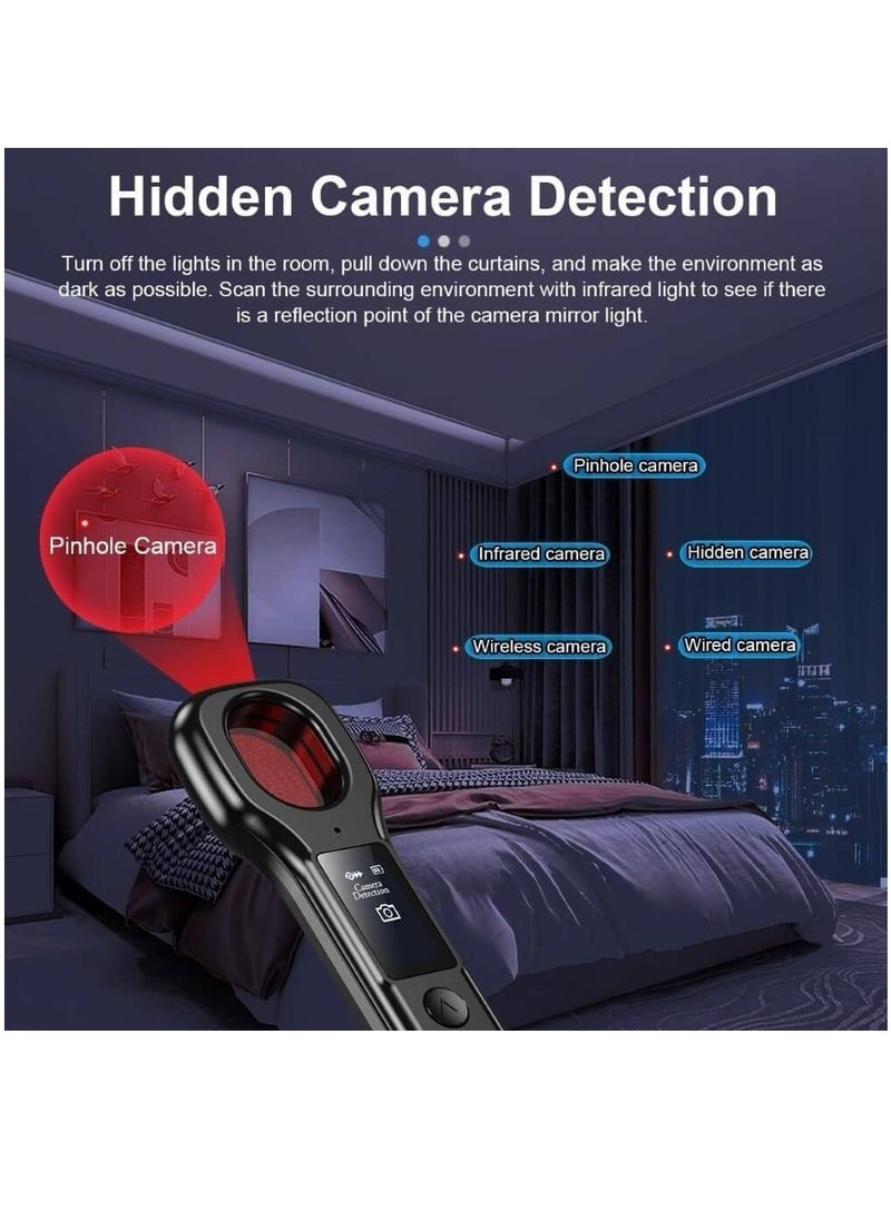 Arabest - New Design Hidden Camera Detectors, Aunty Hidden Detection Devices, Car GPS Tracker Detector, Wireless Signal Anti-Sneak Anti-Monitoring Scan Tracker Detector IR Camera Detector Black - Image 1