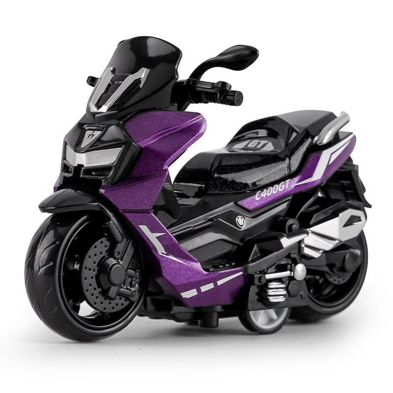 Live online popular childrens toy boy simulation alloy toy car model educational toy simulation pedal motorcycle {Purple pedal} OPP bag 