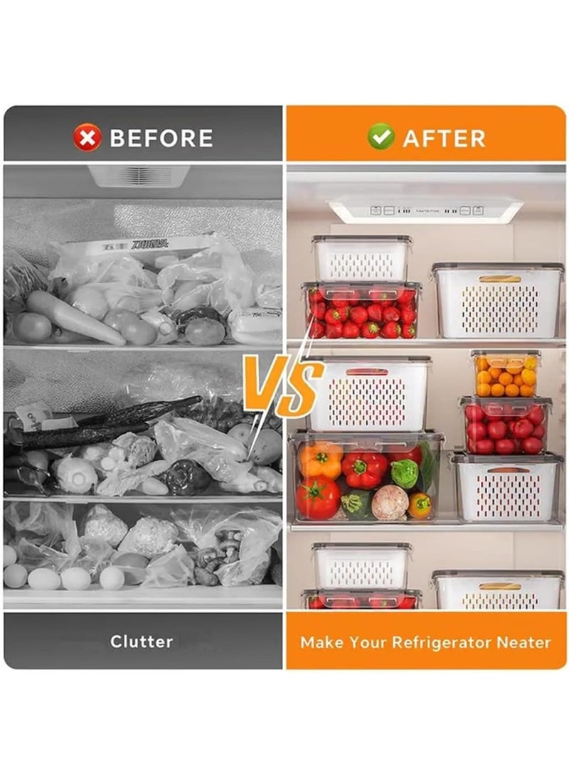 Bukela Fridge Fruit Storage Containers with Removable Filters, Leak-Proof Fridge Storage Containers, BPA-Free Storage Containers to Keep Fruit, Vegetables, Berries and Meat Fresh (Set of 4) - Image 4