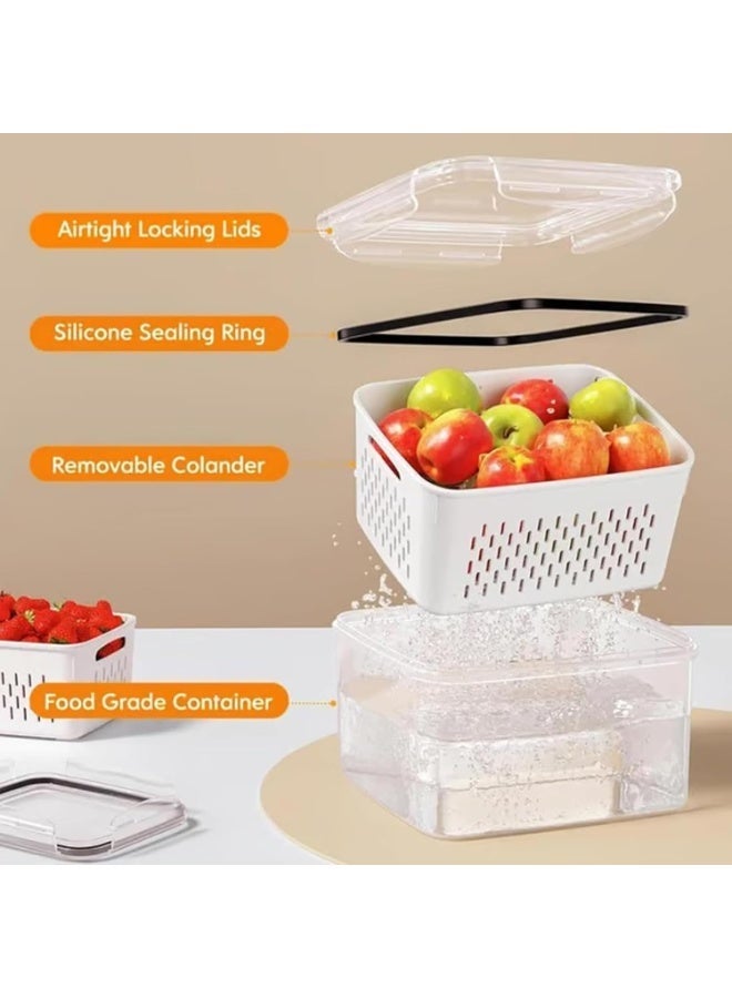 Bukela Fridge Fruit Storage Containers with Removable Filters, Leak-Proof Fridge Storage Containers, BPA-Free Storage Containers to Keep Fruit, Vegetables, Berries and Meat Fresh (Set of 4) - Image 2