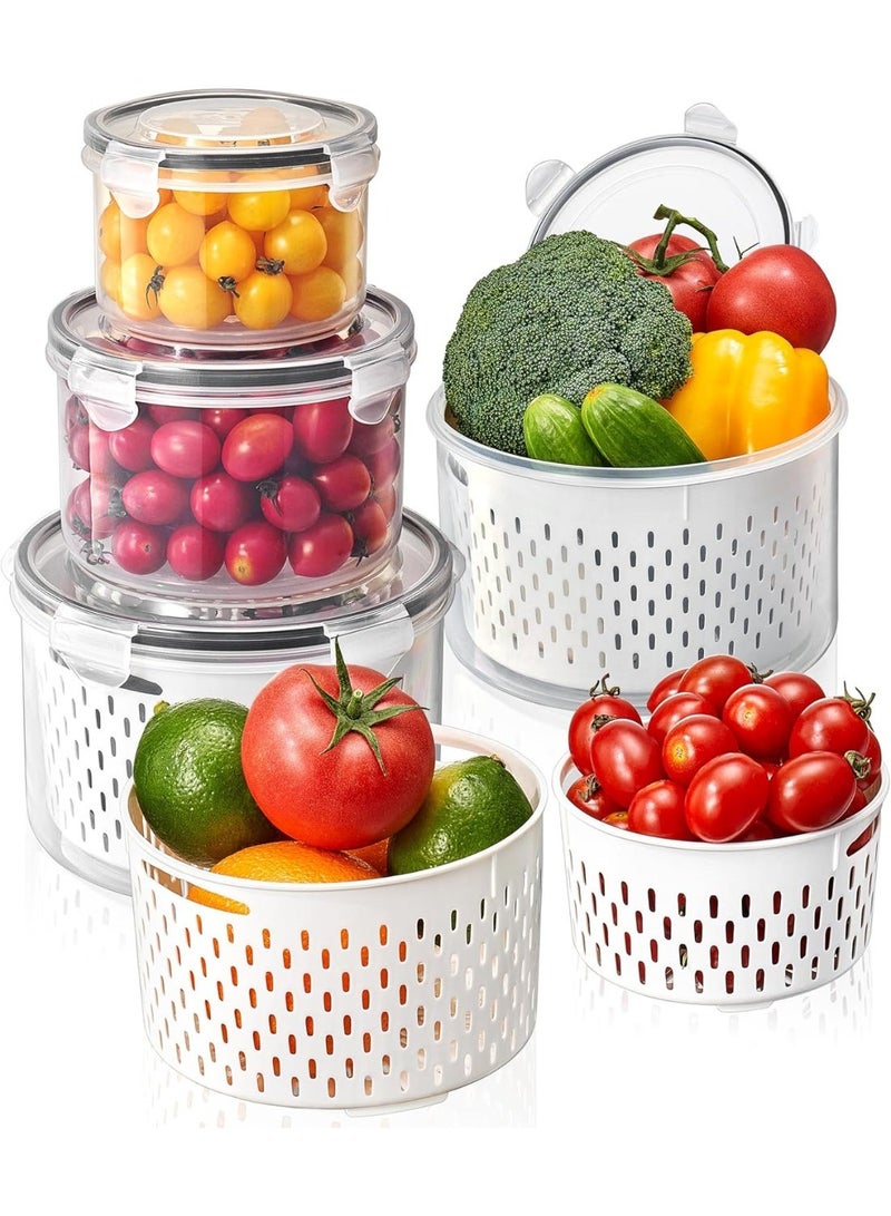 Bukela Fridge Fruit Storage Containers with Removable Filters, Leak-Proof Fridge Storage Containers, BPA-Free Storage Containers to Keep Fruit, Vegetables, Berries and Meat Fresh (Set of 4) - Image 1