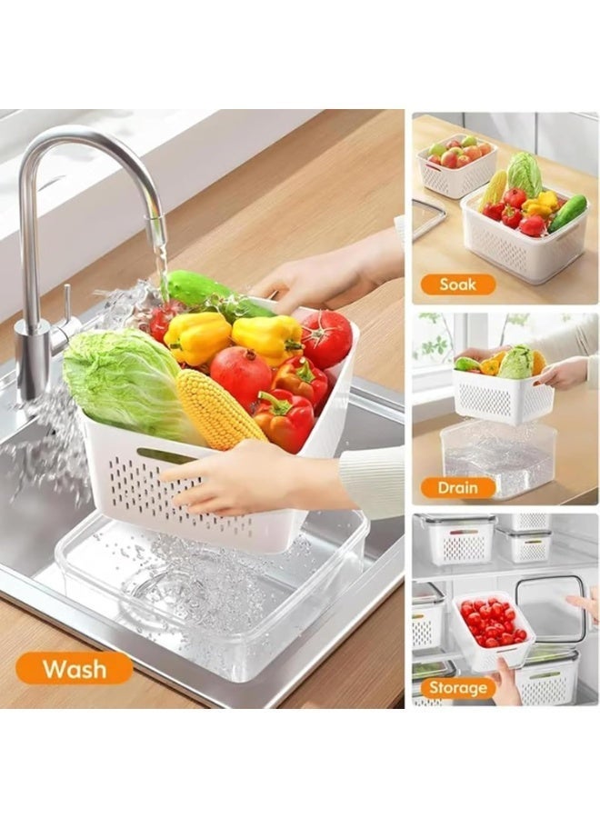Bukela Fridge Fruit Storage Containers with Removable Filters, Leak-Proof Fridge Storage Containers, BPA-Free Storage Containers to Keep Fruit, Vegetables, Berries and Meat Fresh (Set of 4) - Image 3