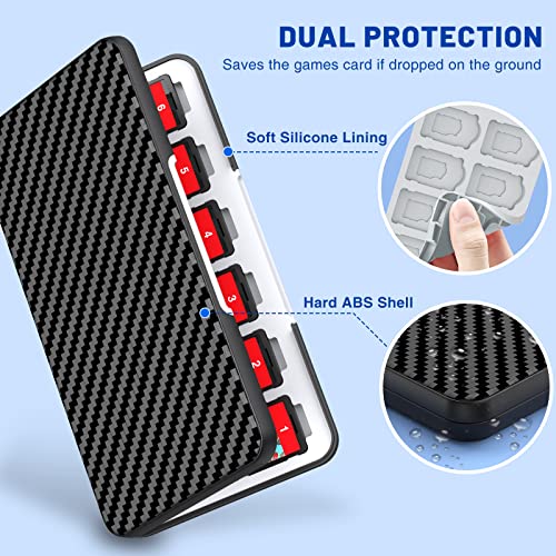 CYKOARMOR Game Card Case Holder for Nitendo Switch/Switch 2(2025) - Hard Shell Cartridge Case with 24 Game Slots & 24 Micro SD Card Slots, Portable Protective Organizer Traveler, Grey Black - Image 4