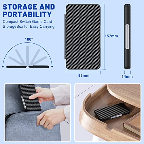 CYKOARMOR Game Card Case Holder for Nitendo Switch/Switch 2(2025) - Hard Shell Cartridge Case with 24 Game Slots & 24 Micro SD Card Slots, Portable Protective Organizer Traveler, Grey Black - Image 2