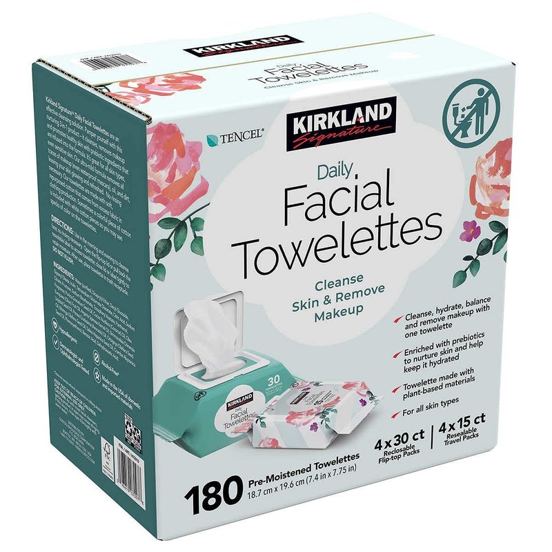 Costco Kirkland Signature Daily Facial Towelettes, 180 Count - Image 3