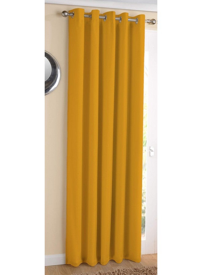 AIRWILL Cotton Plain Yellow Designed Blackout and Room Darkening 5ft Window Curtains Pack of 1 pc. (Solid - Yellow) - Image 1