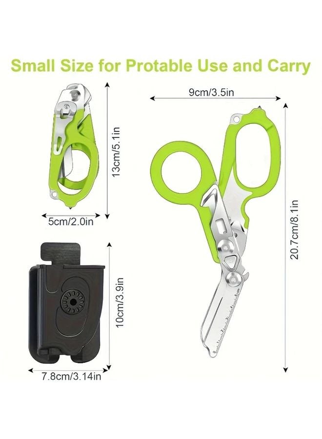 Black Heavy Duty Stainless Steel Trauma Scissors with Sheath Foldable Medical Scissors for Nurses EMTs - Image 3