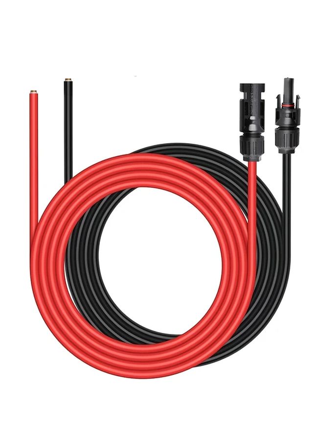 كابل تمديد شمسي 10 AWG بطول 10 أقدام، لون أحمر وأسود، من ذكر إلى أنثى، للاستخدام في العربات المتنقلة والقوارب والمنازل لتزويد الطاقة. - Image 1
