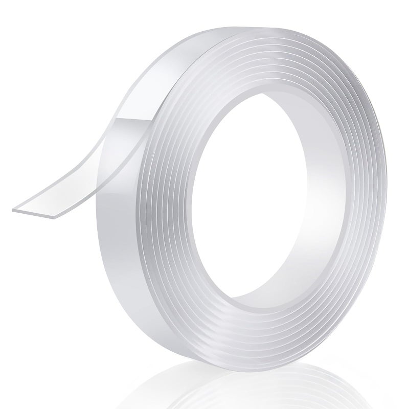 P7yaumy Double Sided Tape Heavy Duty 0.75inÃ—20ft, Nano Tape Double Sided, Removable Traceless Two Sided Adhesive Tape, Clear Mounting Tape Double Sided Tape for Walls, Hanging Picture,Poster,Carpet - Image 1