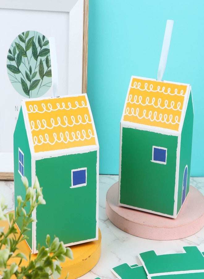 Haomian 20 Pcs House Gift Boxes for Treats & Dessert, Fancy Cookie & Candy Boxes for Gift Giving & Party Favors (Green High House Style) - Image 4