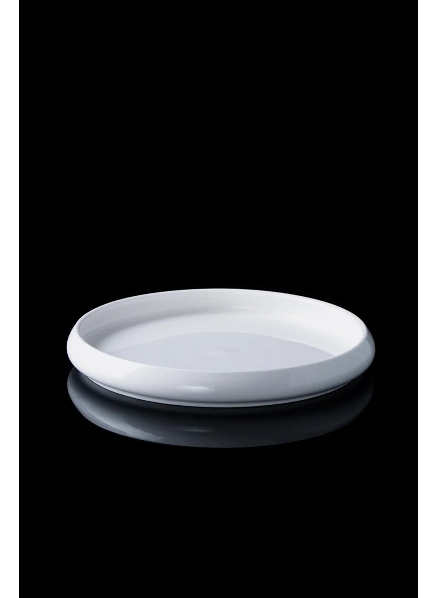 أكار Bianco Perla Porcelain Round Plate - 20 cm