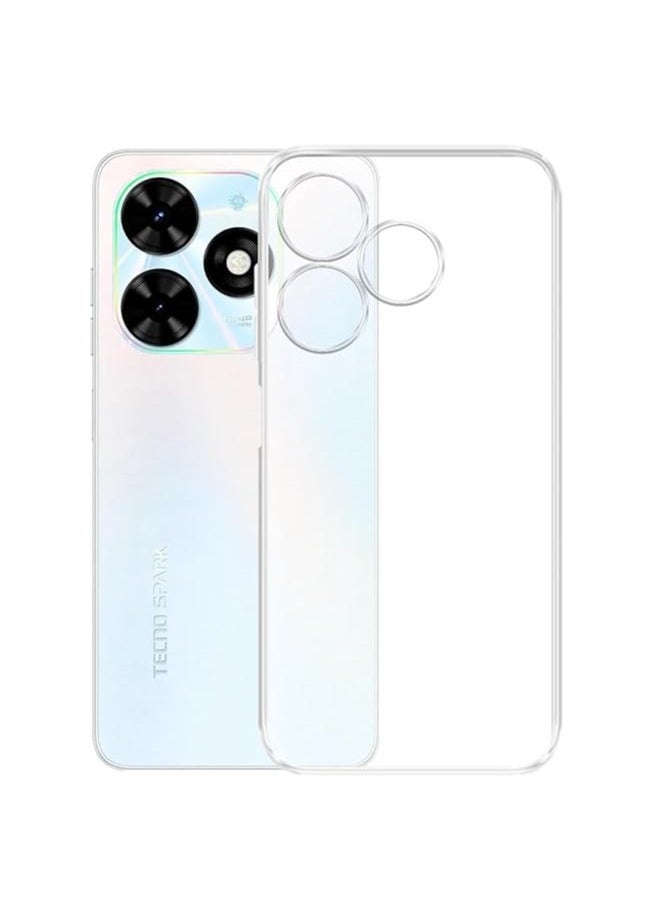 Generic Silicone Protective Clear Cover With Corner For Infinix Smart 8 & HOT 40i / Tecno Spark 20 / Spark 20C / Spark Go 2024 / Pop 8 Ultra-Hybrid Crystal Clear Back Case Cover for |Shockproof Design | Camera Protection Bump | Hard Clear Back | Bumper Case (Pc & TPU |Transparent) NON YELLOW  - Image 2