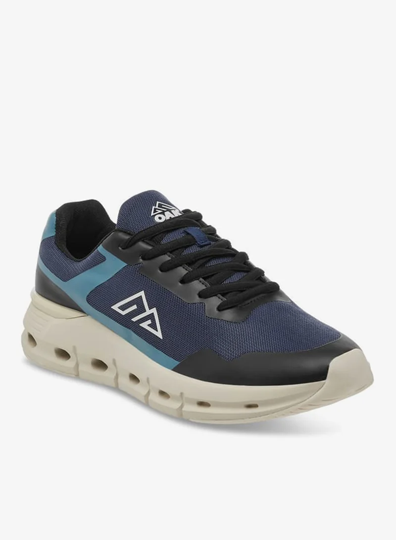 Men's Mesh Panelled Sports Shoes with Lace-Up Closure
