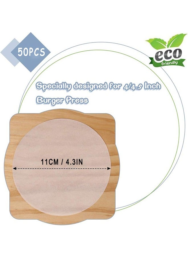 50pcs Burger Patty Paper Rounds for 4/4.5 Inch Burger Press Baking Parchment Round Hamburger Patty Paper Sheet for Separating Burger Patty Cookies and More - Image 2