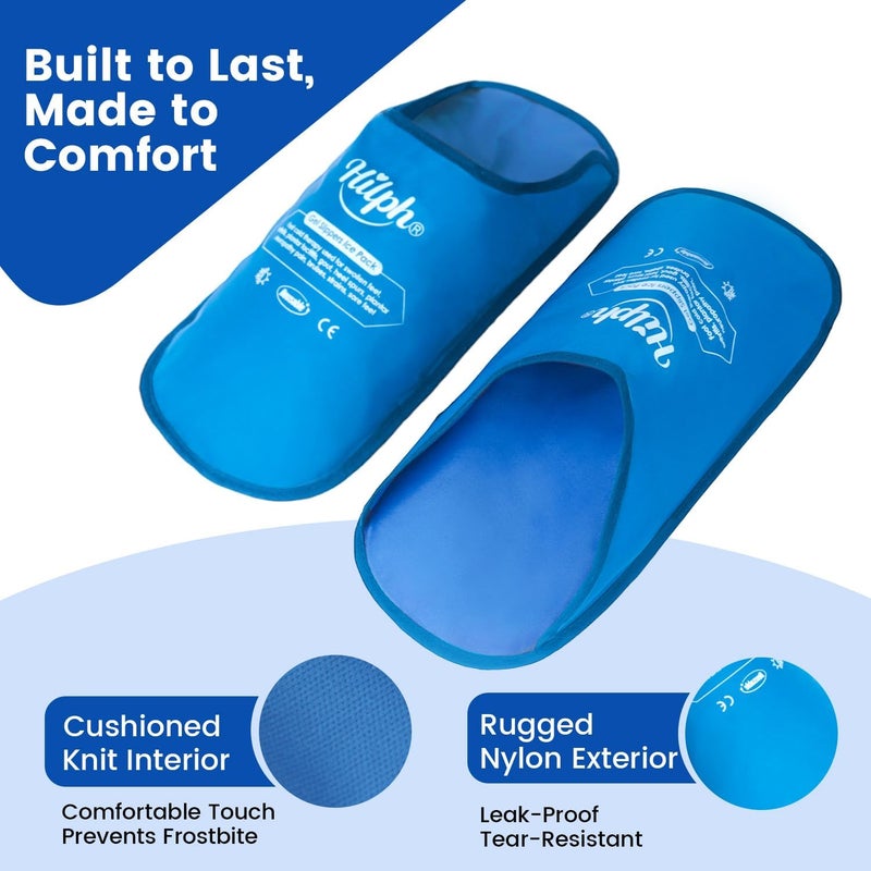 Hilph Foot Ice Pack Slippers for Plantar Fasciitis 2 Pack, Ice Pack for Feet Hot Cold Compression Therapy Gel Ice Slippers for Foot Neuropathy, Diabetic Foot, Swollen Feet, Gout Relief - Light Blue - Image 4